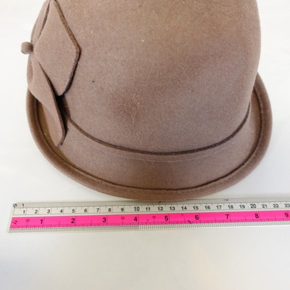 CC Exclusive Hats Women Wool Crushable Felt Cloche Floral Designer Elegant Brown - Picture 4 of 9